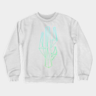 Green polygonal cactus illustration Crewneck Sweatshirt